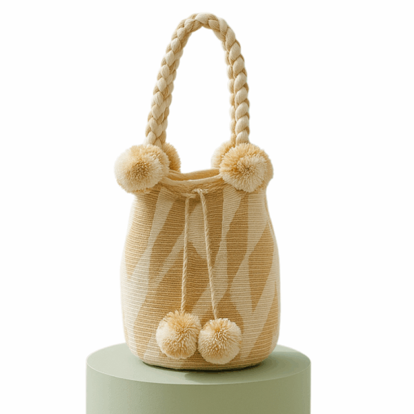 Bolso pompones - Beige