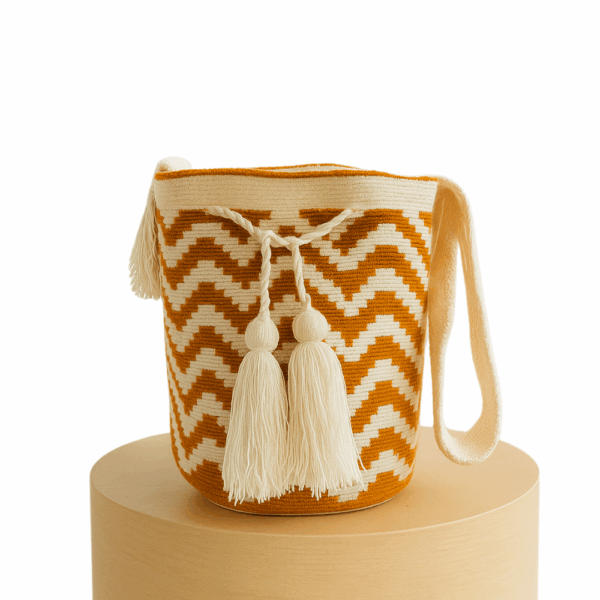 Mochila Wayuu -- Zigzag naranja