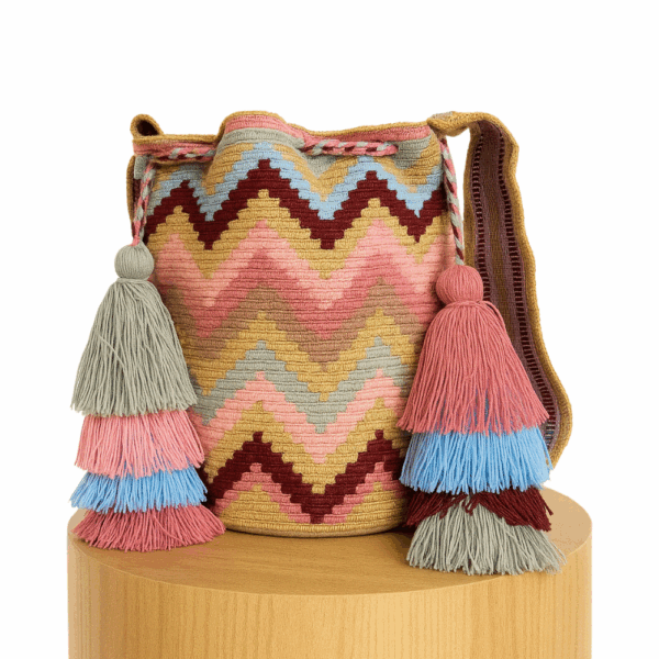 Mochila Wayuu de campana -- Cafe Rosa