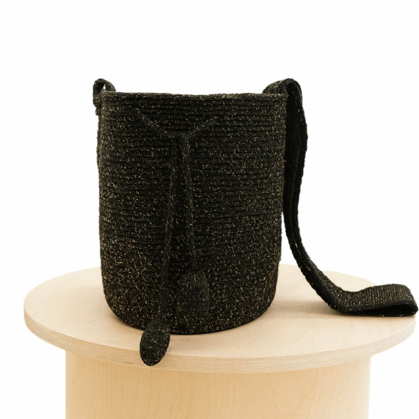 Mochila hilo de seda- Negro oro